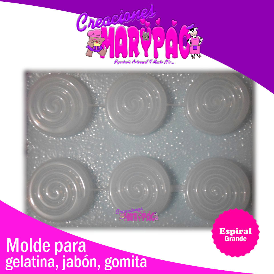 Molde Espiral Grande Gelatina Jabón - Creaciones Marypao