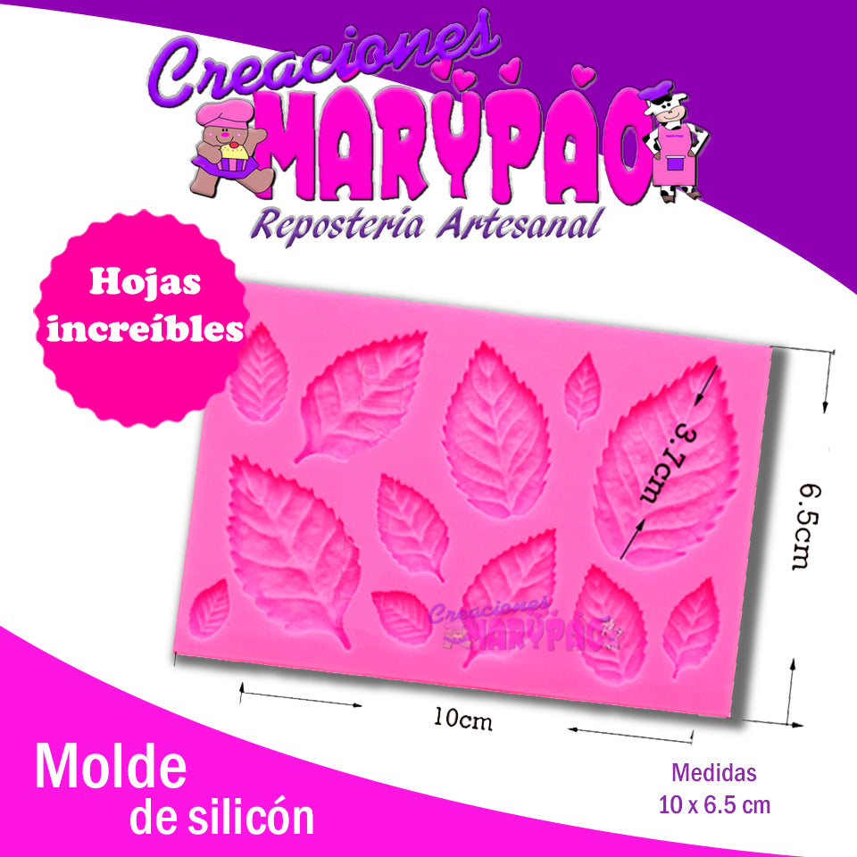 Molde De Silicón Hojas - Creaciones Marypao