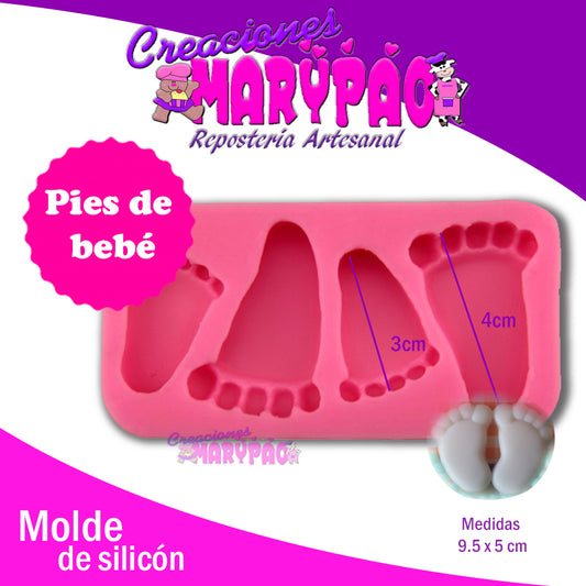 Molde De Silicón Piecitos Bebé - Creaciones Marypao