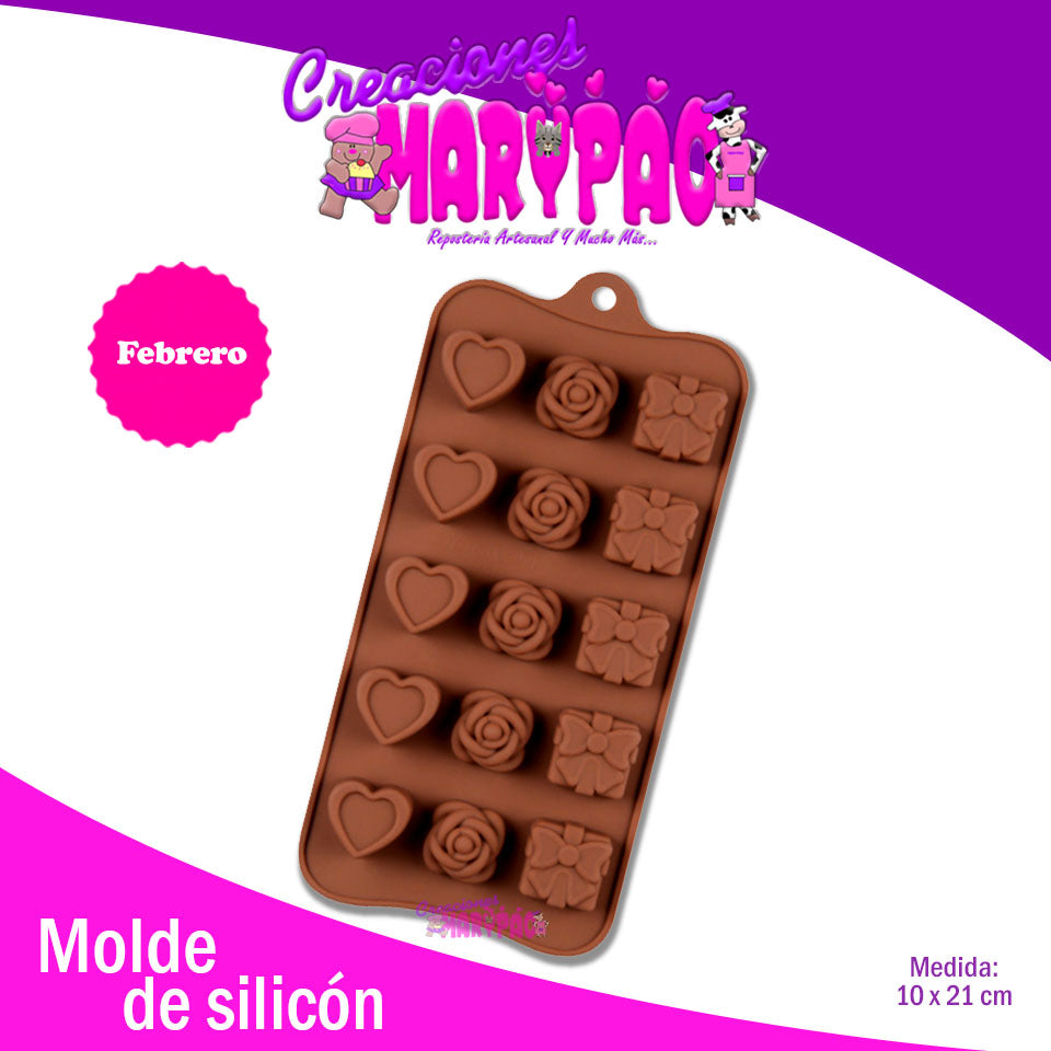 Molde De Silicón Flores Corazón Regalo Febrero Amor - Creaciones Marypao