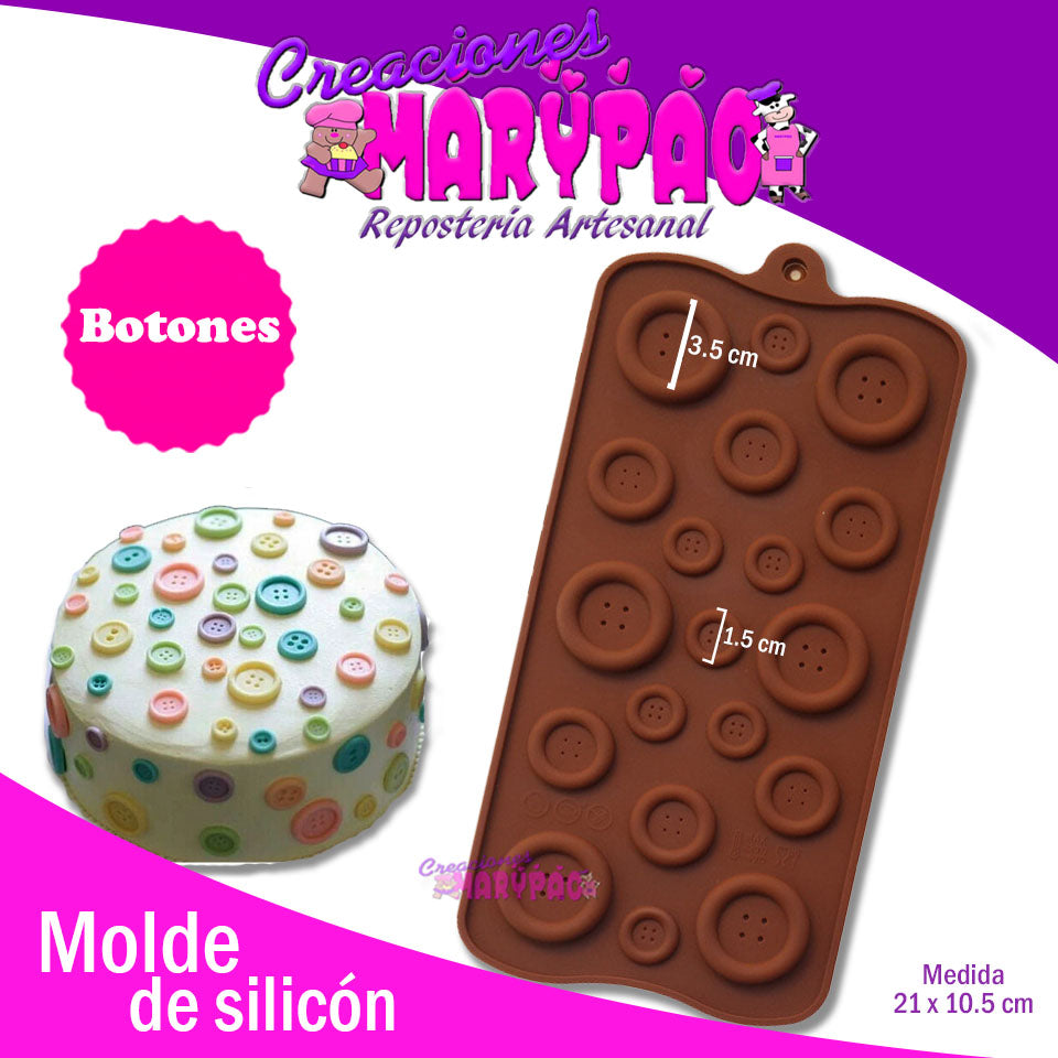 Molde De Silicón Botones - Creaciones Marypao