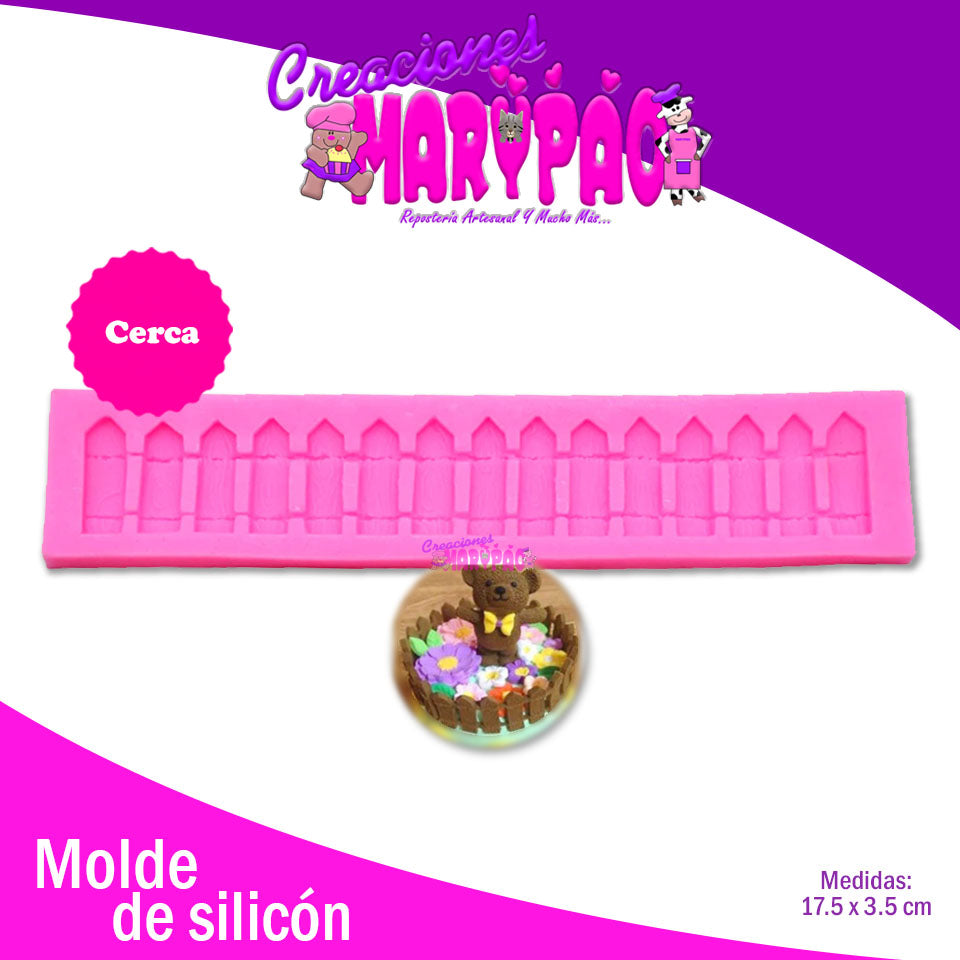 Molde Silicón Cerca Madera - Creaciones Marypao