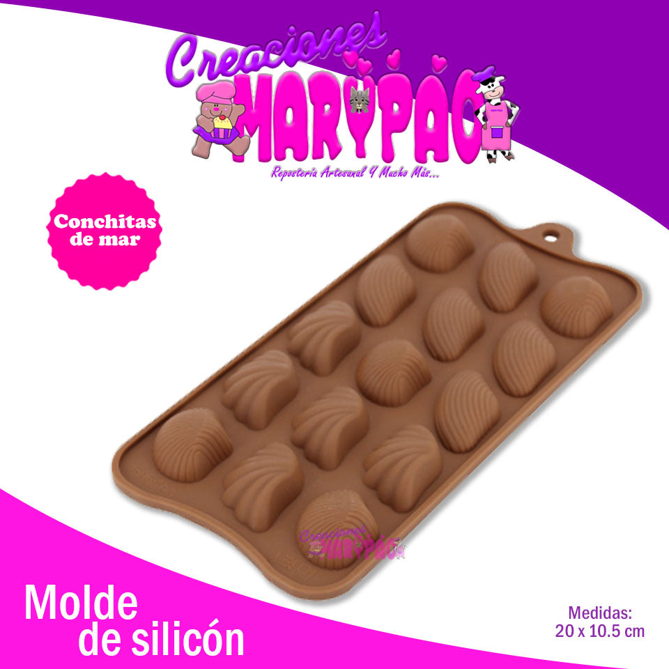 Molde de silicon Conchitas Mar - Creaciones Marypao