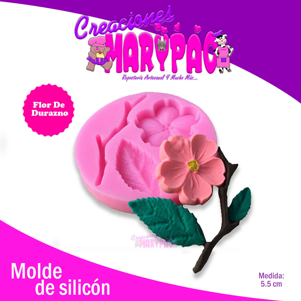 Molde Silicón Flor De Durazno - Creaciones Marypao