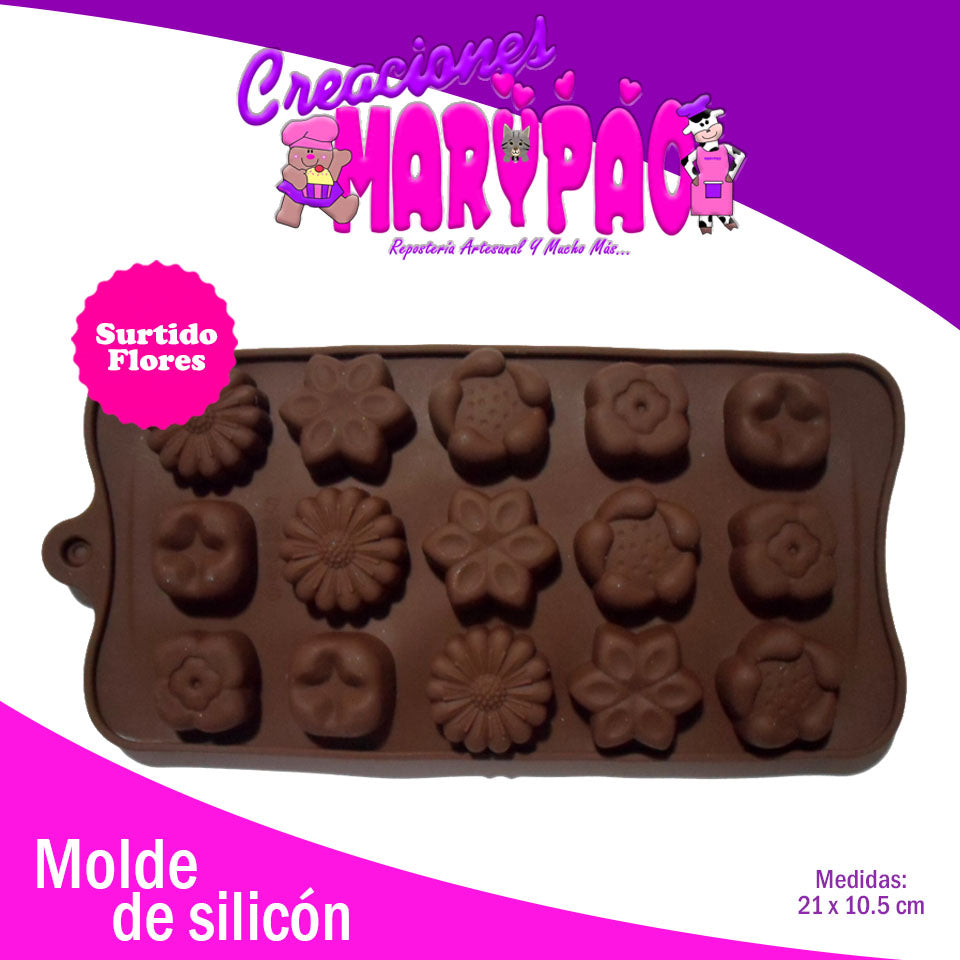 Molde De Silicón Flores Surtido - Creaciones Marypao