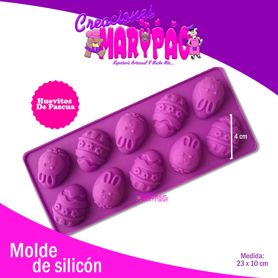 Molde De Silicón Huevos De Pascua - Creaciones Marypao
