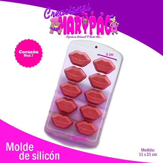 Molde Silicón Labios Febrero - Creaciones Marypao