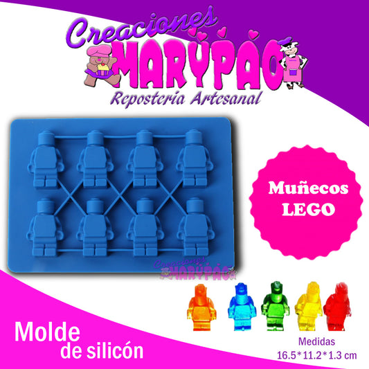 Molde De Silicón Muñecos Bloques - Creaciones Marypao