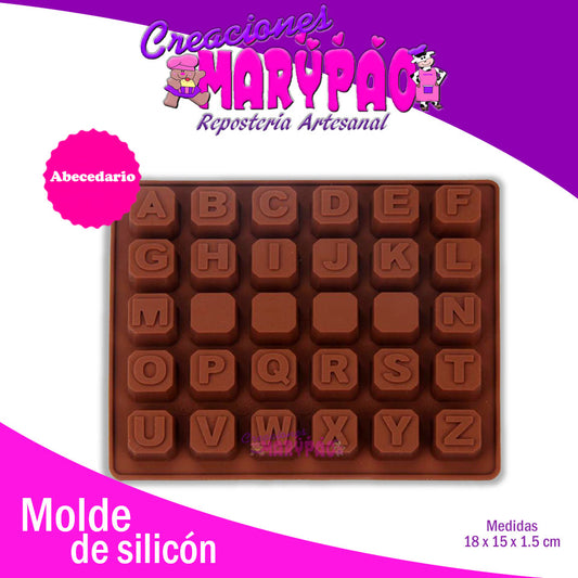 Molde Letras Abecedario Silicón Jabón Gomita Chocolate - Creaciones Marypao