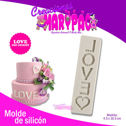 Molde De Silicón Love Fondant - Creaciones Marypao