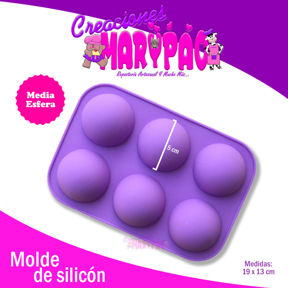 Molde Silicón Media Esfera 5 cm - Creaciones Marypao