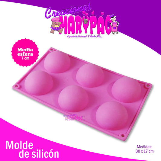 Molde Silicón Media Esfera 7 cm - Creaciones Marypao