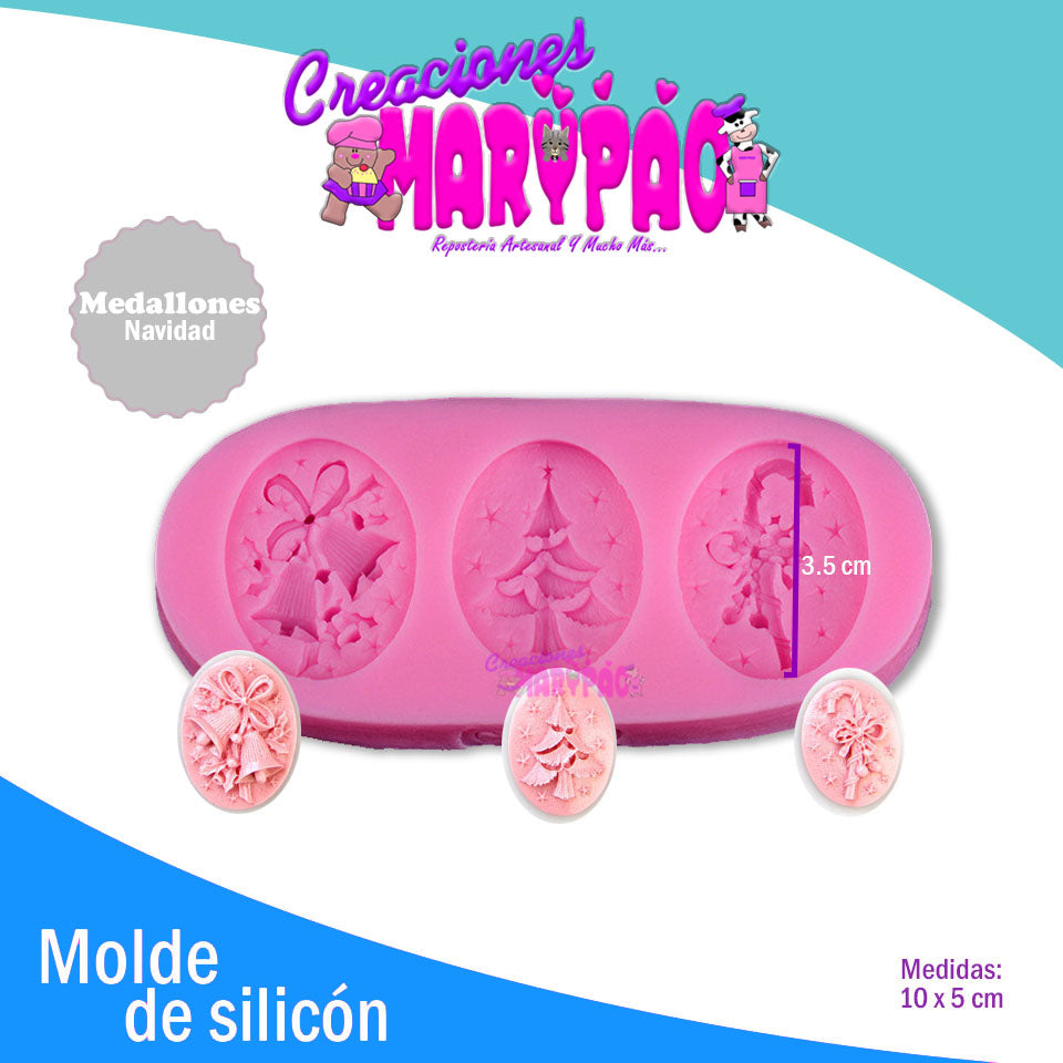 Moldes De Silicón Medallones Navidad Jabones