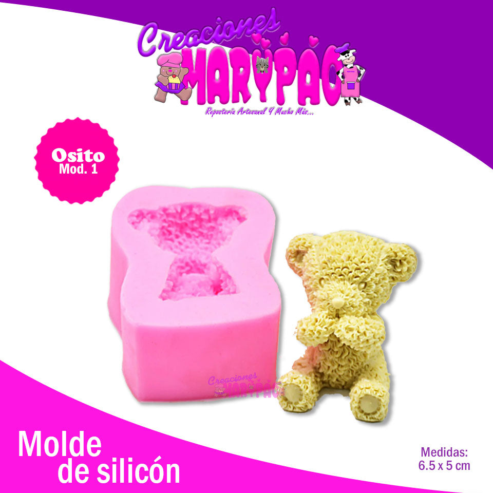 Molde De Silicón Osito Sentado Mod.1 - Creaciones Marypao