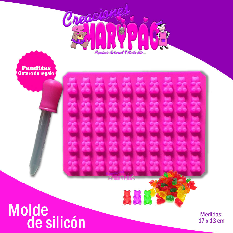 Molde Silicón Panditas Osos - Creaciones Marypao