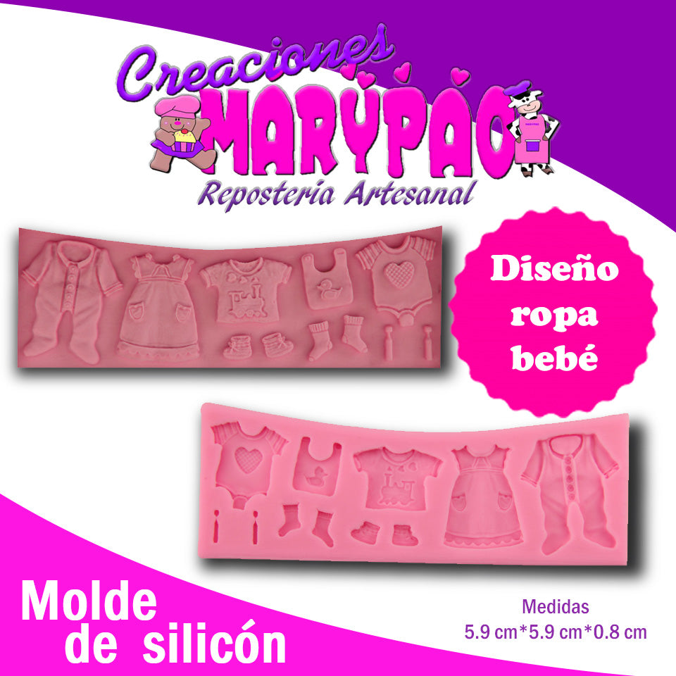 Molde De Silicón Tendedero Ropa Bebé - Creaciones Marypao