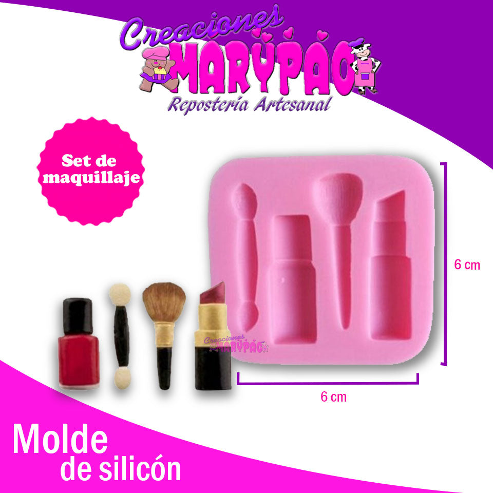 Molde De Silicon Set De Maquillaje - Creaciones Marypao