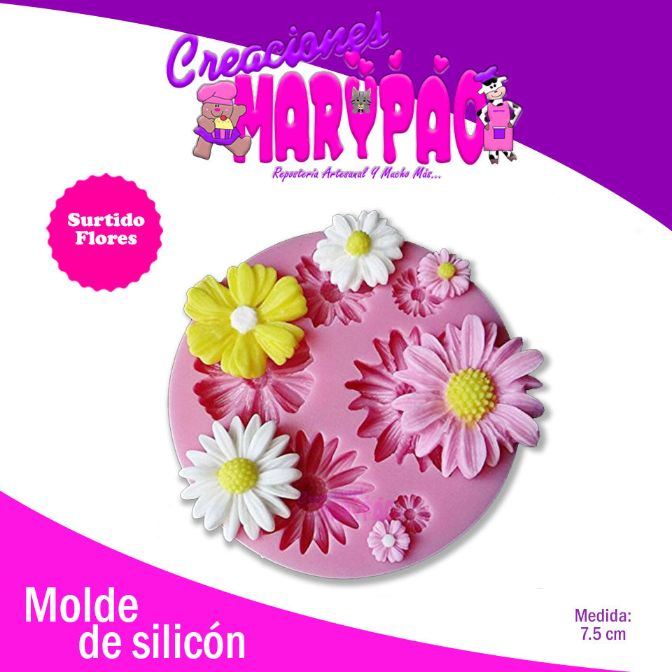 Molde Silicón Flores Surtido - Creaciones Marypao