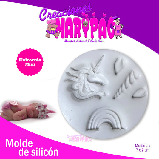 Molde De Silicón Unicornio Arcoiris Mini - Creaciones Marypao