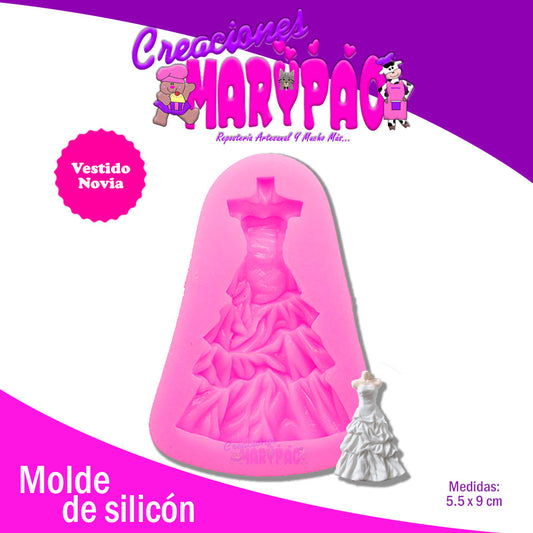 Molde De Silicón Vestido Novia - Creaciones Marypao