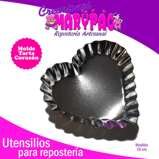 Molde Para Tarta Tartaleta Corazón 12 Cm Paquete Con 10 Piezas - Creaciones Marypao