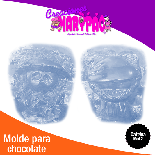 Molde Catrina 3D Chocolate Macizo Halloween Dia de Muertos Mod.2