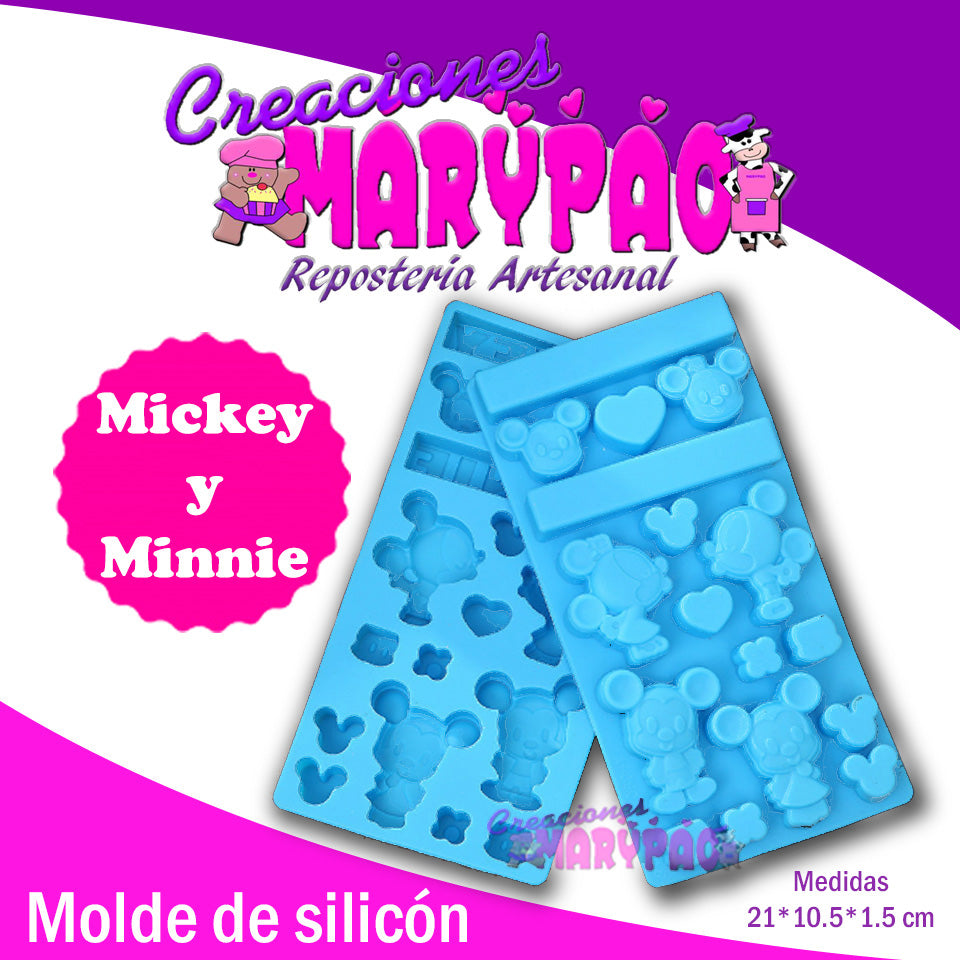 Molde De Silicón Mickey Y Minnie - Creaciones Marypao