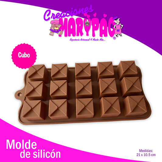 Molde De Silicón Cubo Chocolates Rellenos