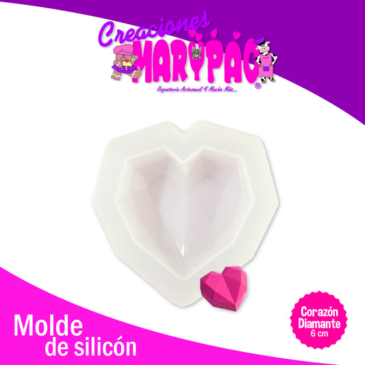 Molde Silicón Corazón Diamante M2
