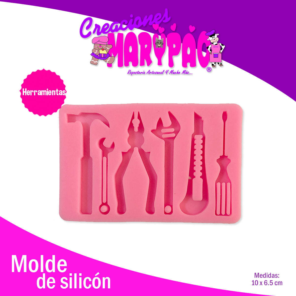 Molde Silicon Herramientas Papá Mini Fondant Pasta