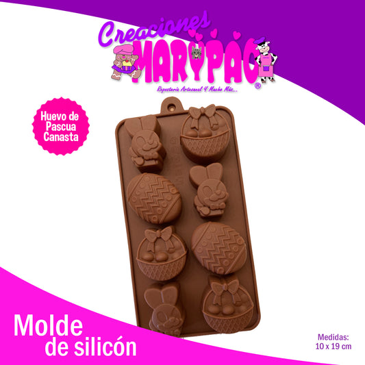 Molde De Silicon Huevo De Pascua Canasta