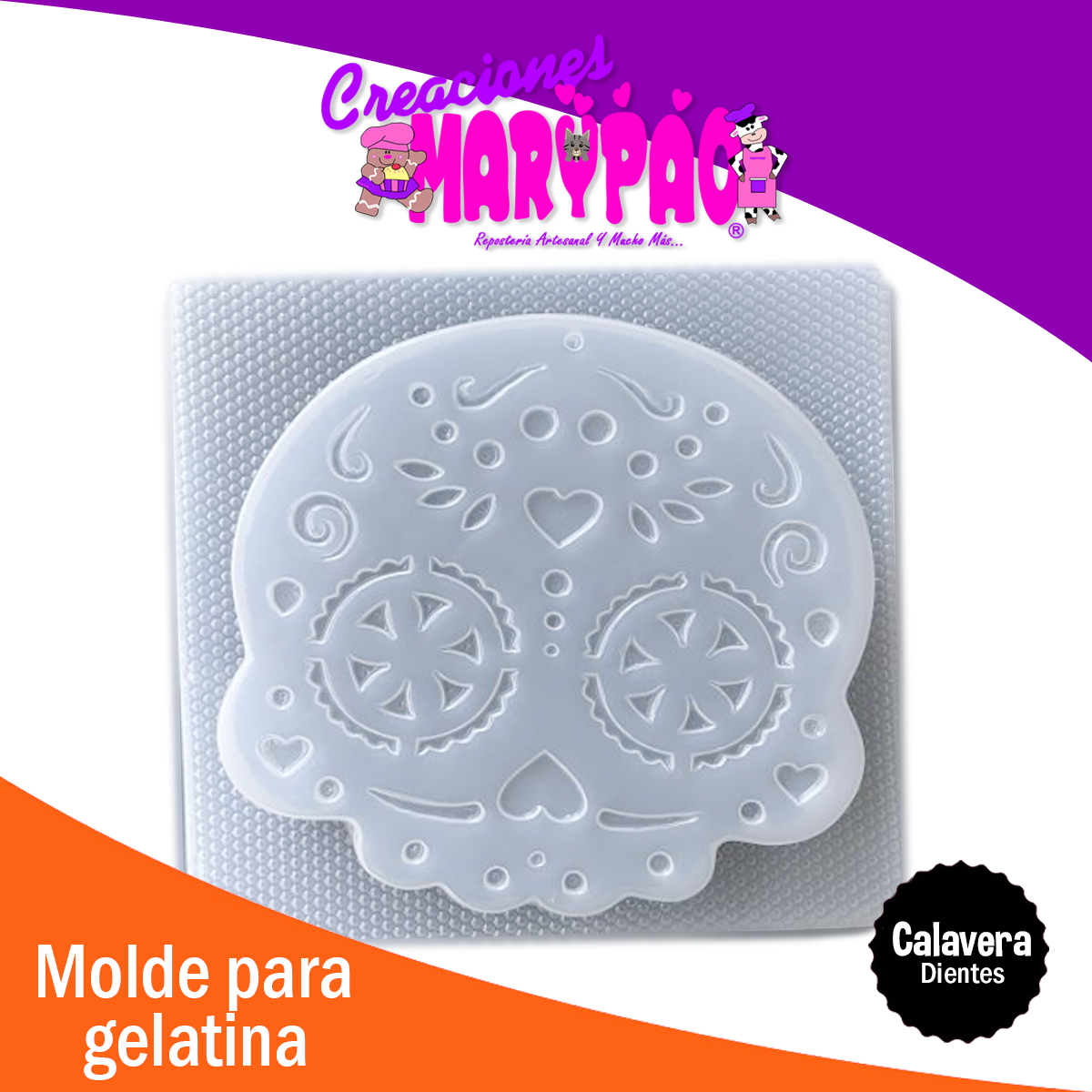 Molde Para Gelatina Calavera Dientes Día De Muertos