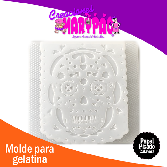 Molde Para Gelatina Calavera Papel Picado Día De Muertos