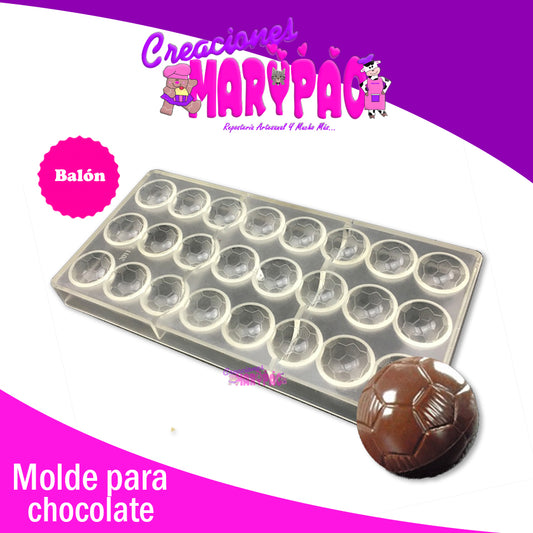 Molde Chocolate Policarbonato Balón Fútbol - Creaciones Marypao