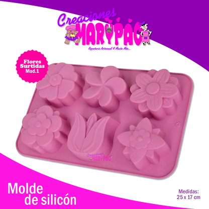 Molde Silicón Flores Surtidas Mod.1