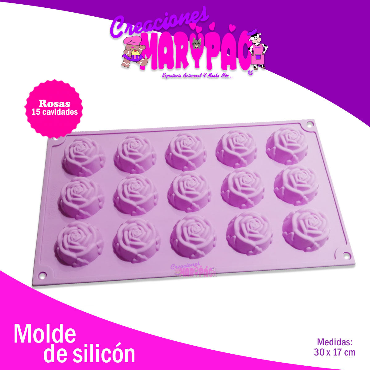 Molde De Silicón Rosas Para Jabones, Gelatinas