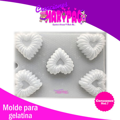 Molde Corazones Mod. 7 Jabones Gelatinas Febrero