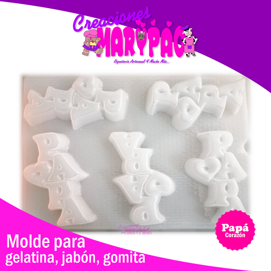 Molde Para Gelatina Papá Corazón Jabón - Creaciones Marypao