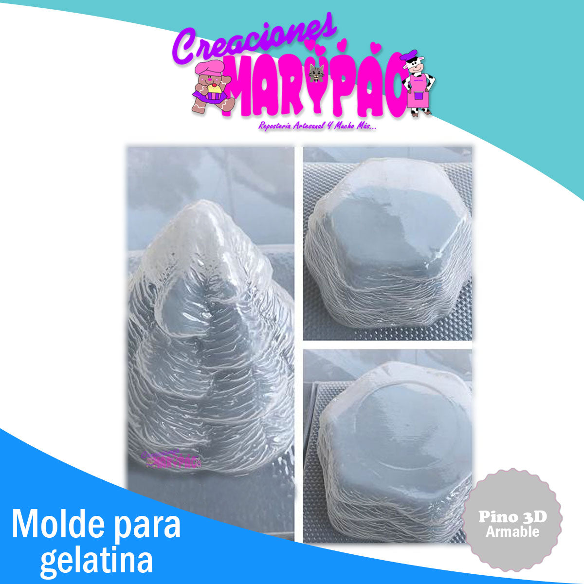 Molde Para Gelatina Árbol Navidad 3D Armable