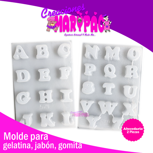 Moldes Abecedario Letras Jabón Chocolate Gomita Gelatinas - Creaciones Marypao