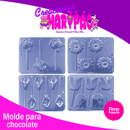 Moldes Para Paletas de Chocolate Flores Día De Las Madres