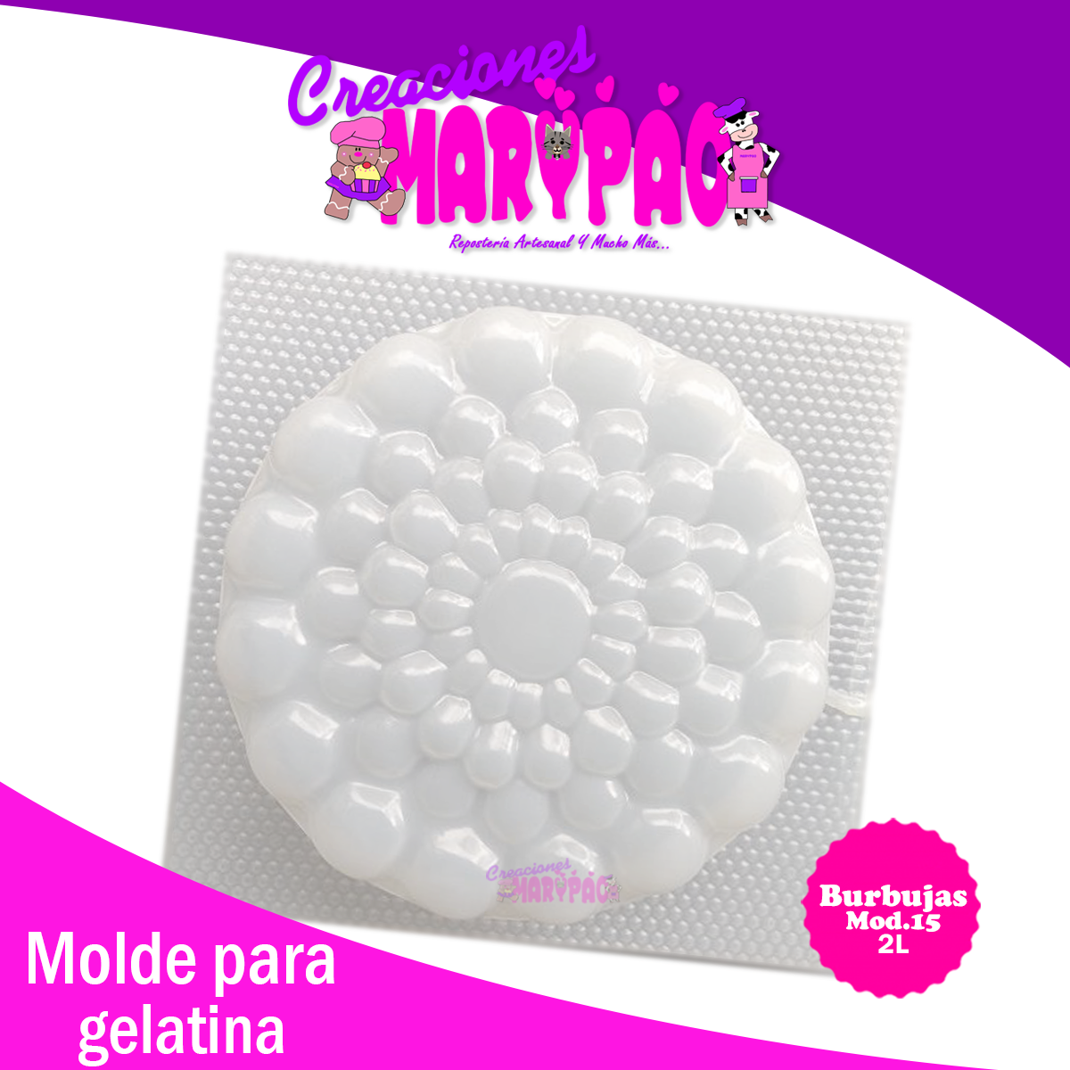 Molde Para Gelatina Burbujas Mod 15 - Creaciones Marypao