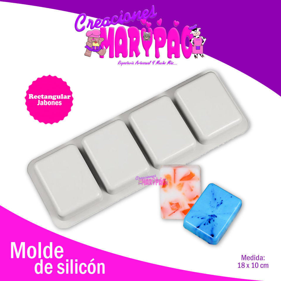 Molde Para Jabones Rectangular Silicon - Creaciones Marypao