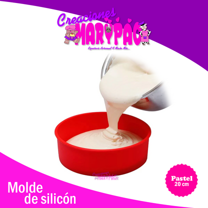 Molde De Silicón Redondo Para Pasteles 20 cm Antiadherente - Creaciones Marypao