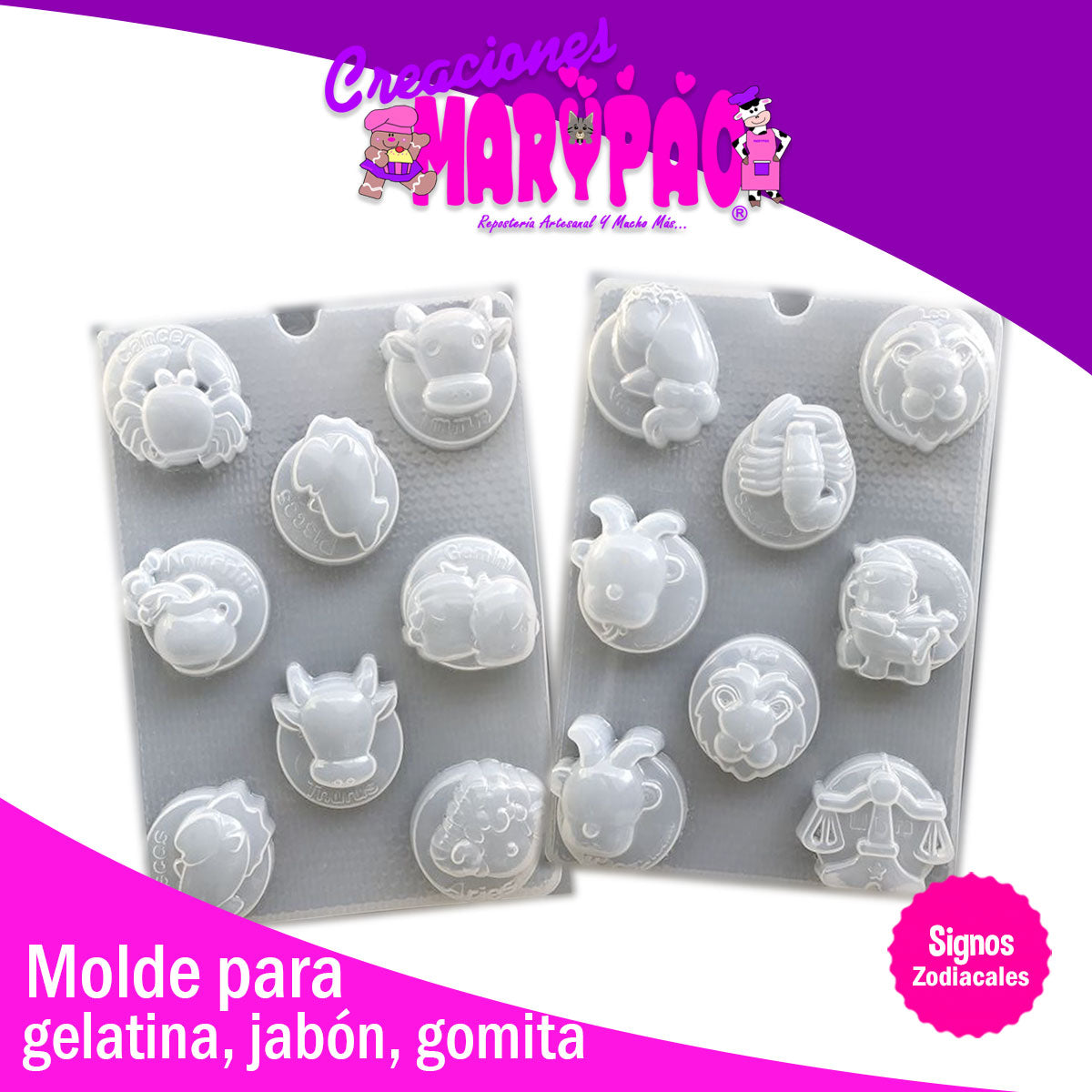 Moldes Signos Zodiacales Para Jabones Gelatinas Yeso