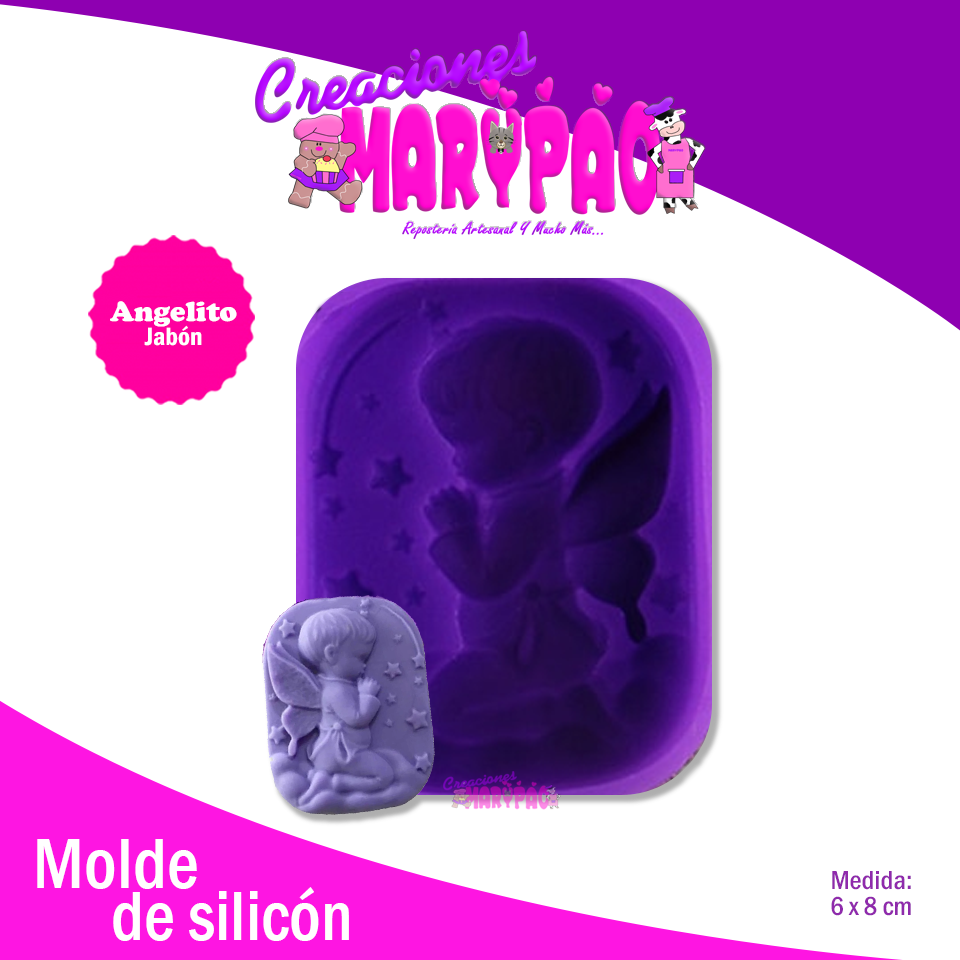 Molde De Silicón Angelito Para Jabones Bautizo Comunión - Creaciones Marypao