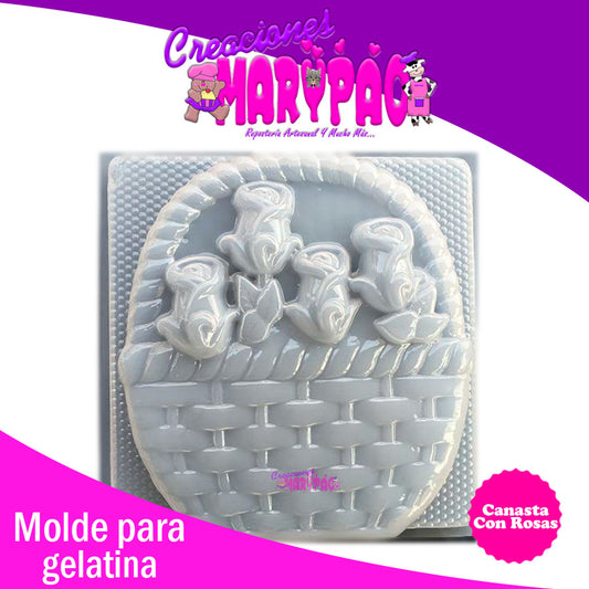 Molde Para Gelatina Dia De Madres Canasta Con Rosas Mamá - Creaciones Marypao