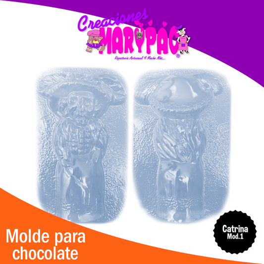 Molde Catrina 3D Chocolate Macizo Halloween Dia de Muertos Mod.1