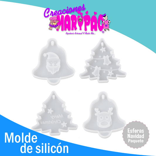 Moldes De Silicón Esferas De Navidad 4 pzas