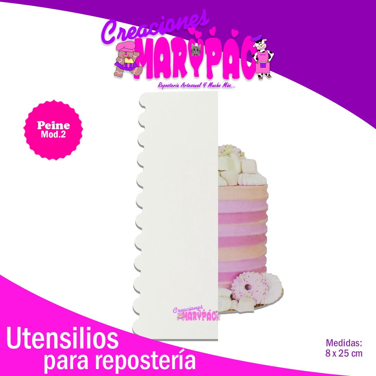 Peine Para Decoración De Pasteles - 4 Modelos a elegir - Creaciones Marypao